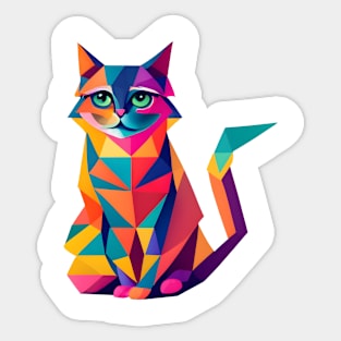 Cat Cute Geometric Sticker